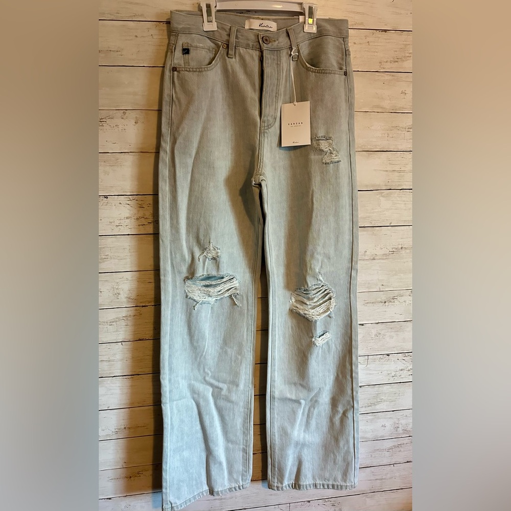 KanCan Light Blue Distressed Flare Jeans